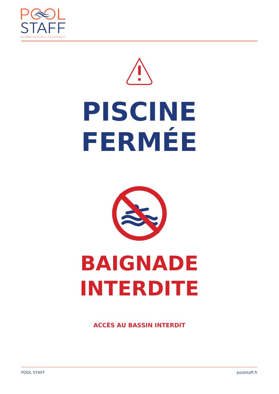 Aperçu du document Affiche « Piscine fermée »